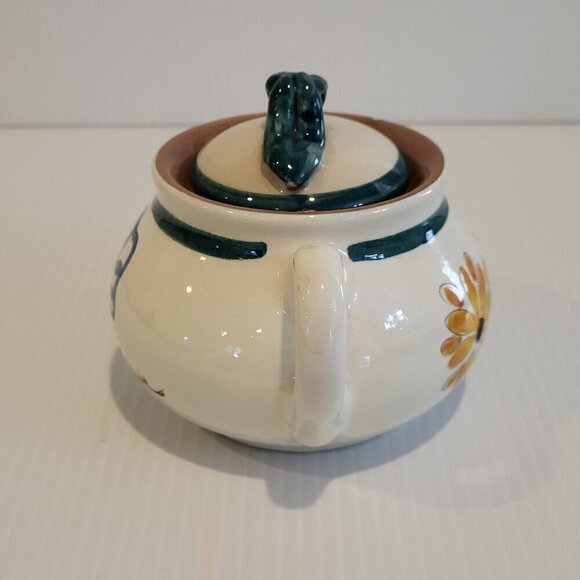 Vintage STANGL Pottery Mid Century Modern SUGAR BOWL Lid Garden Flower Trenton - Picture 3 of 13